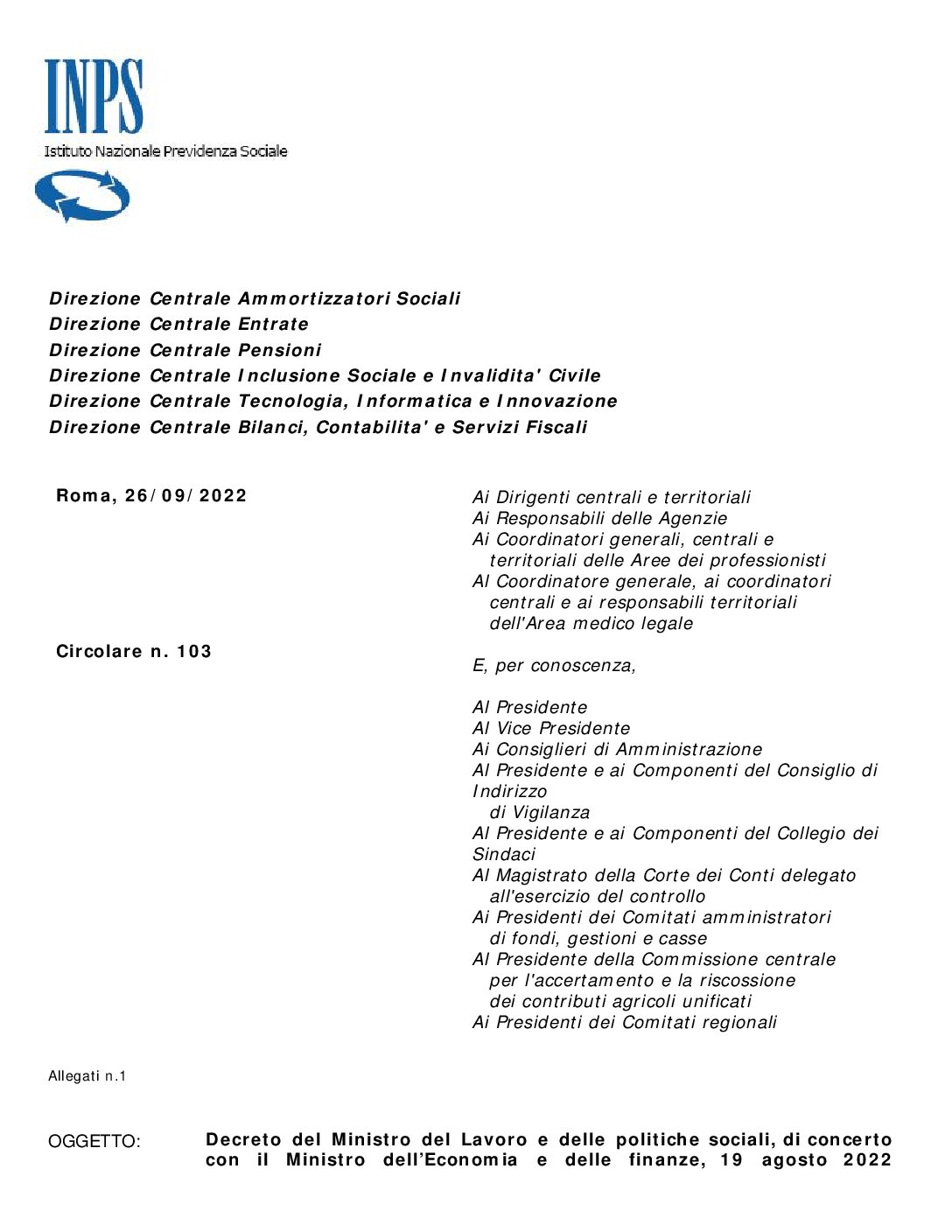 Circolare inps 103 2022
