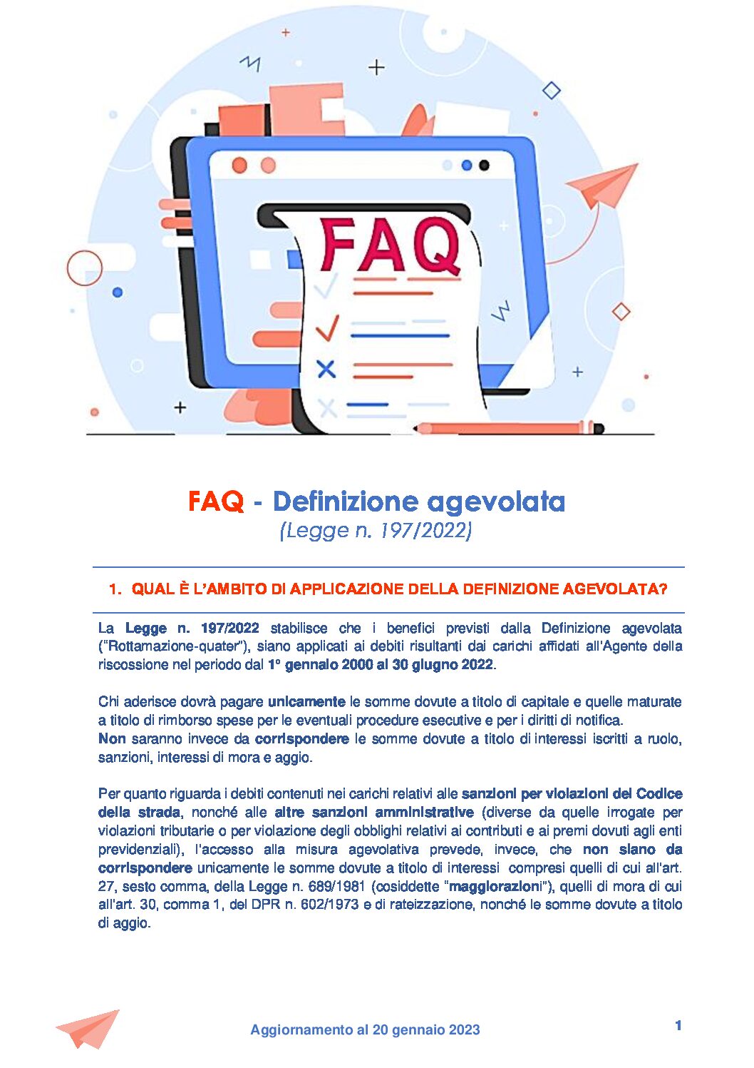 FAQ_DefinizioneAgevolata 20 01 2023