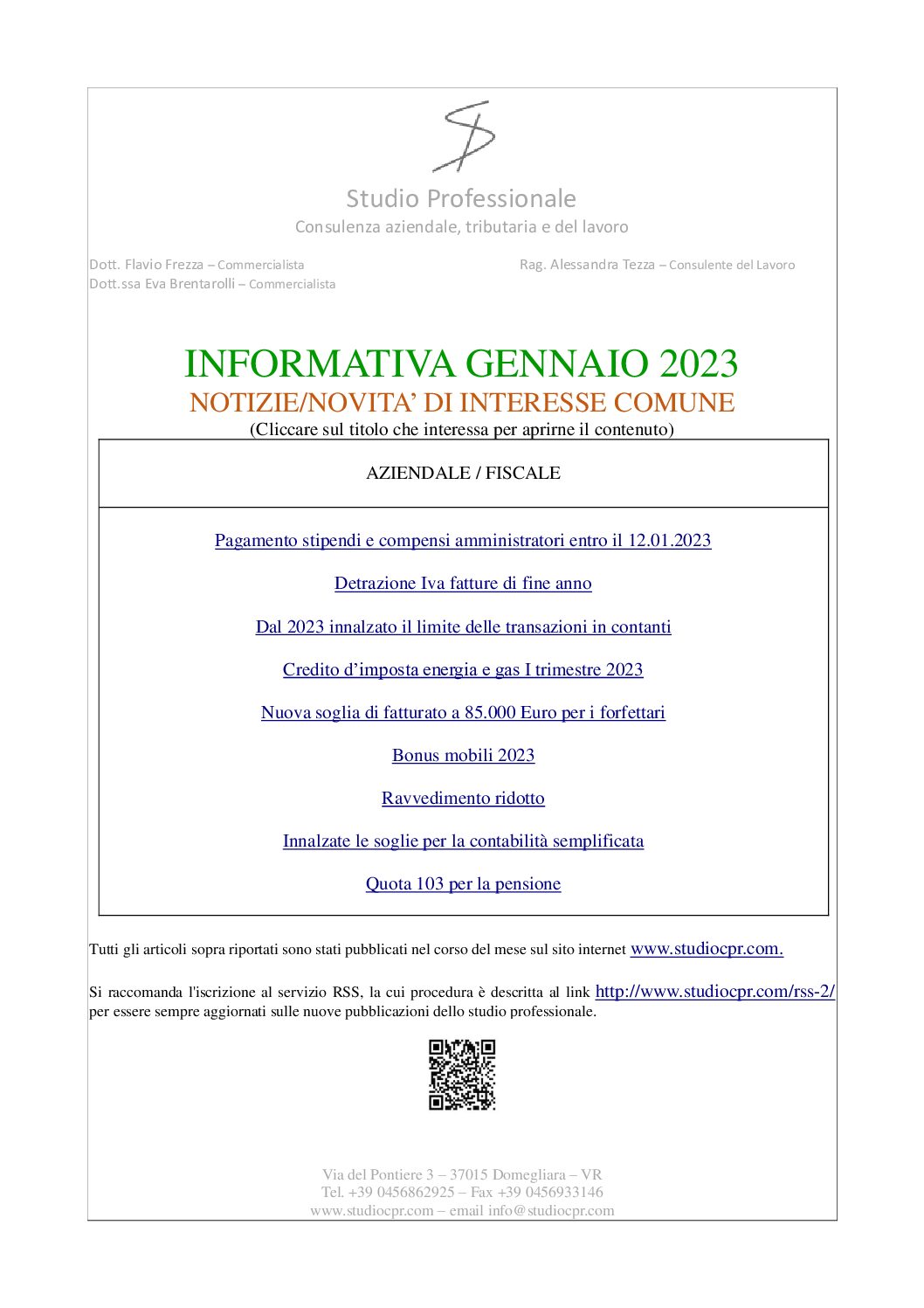 informativa gennaio 2023