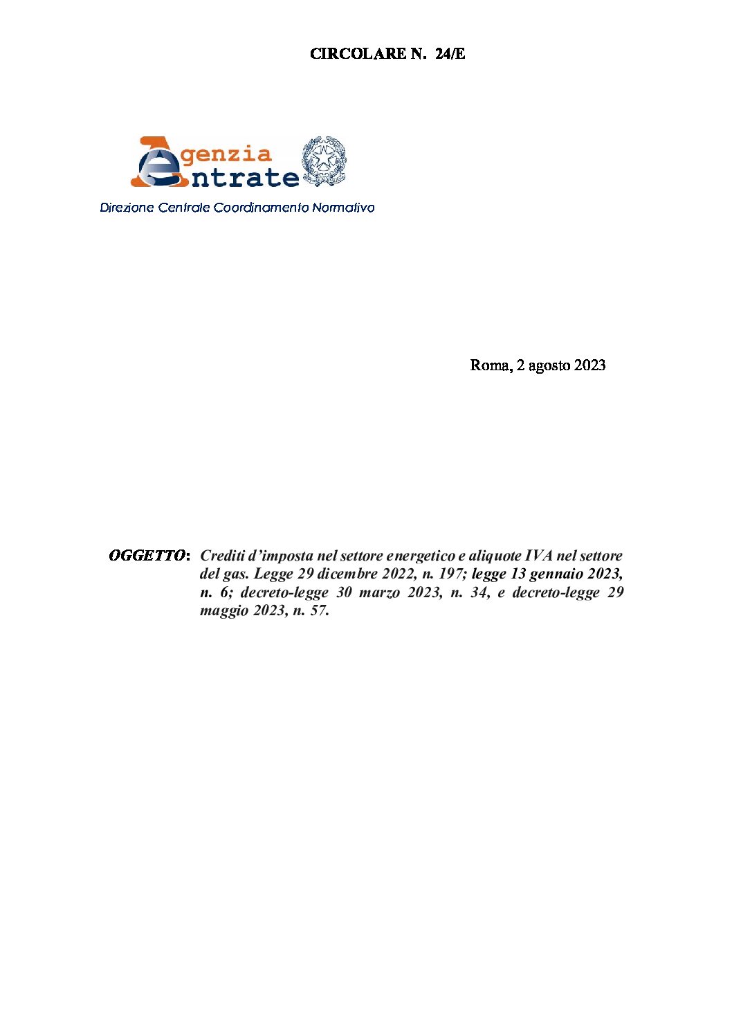 circolare 24 2023