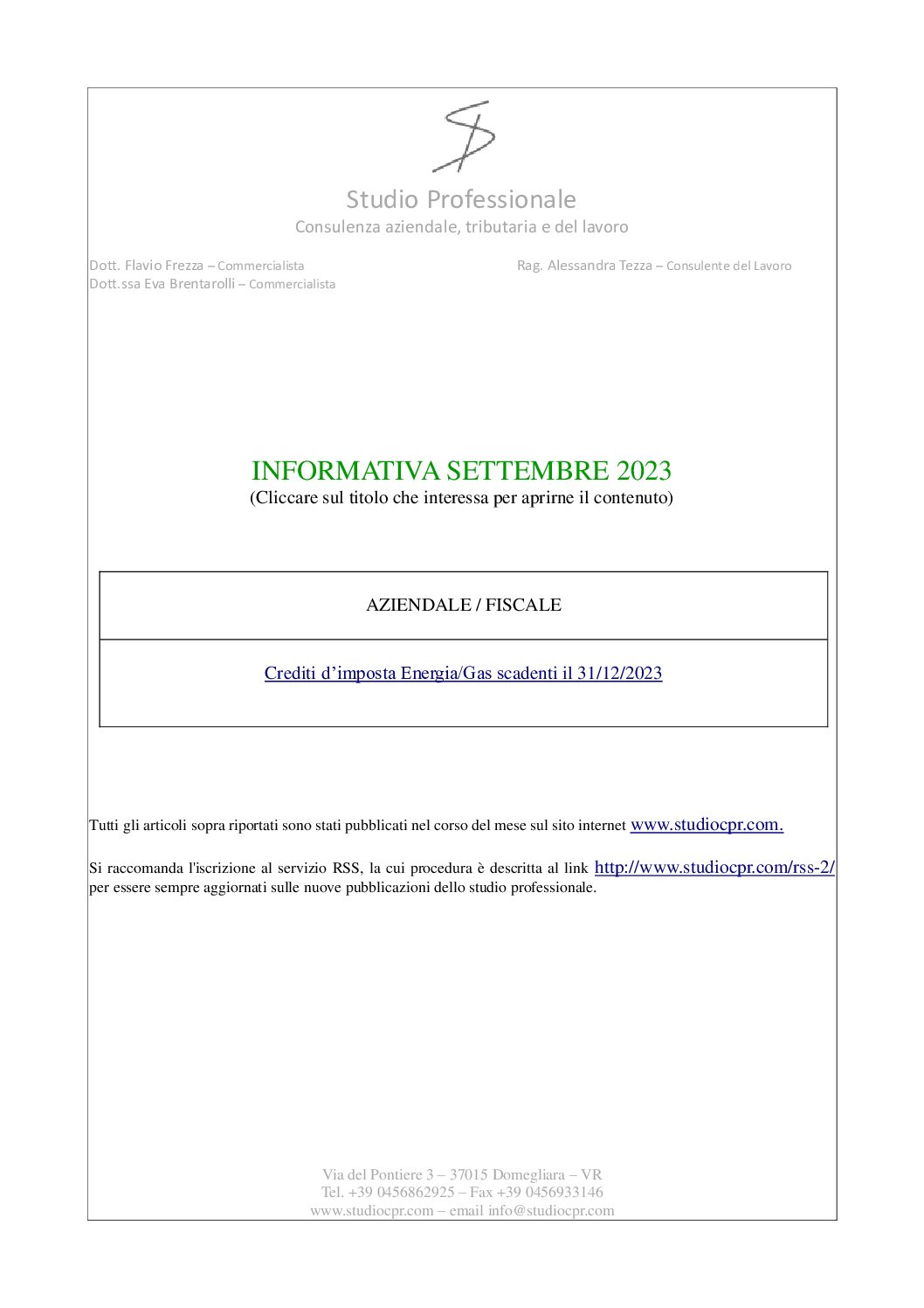 informativa settembre 2023