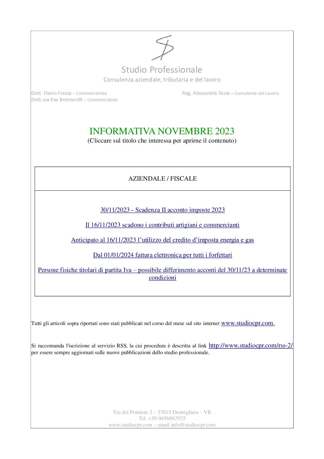 informativa novembre 2023