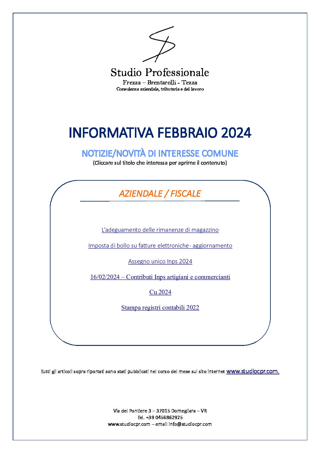 informativa febbraio 2024