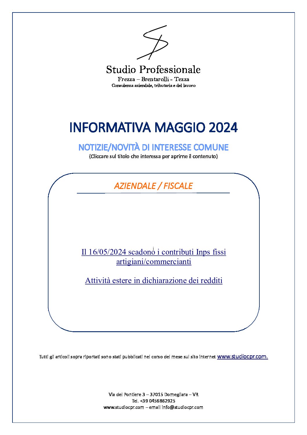informativa maggio 2024