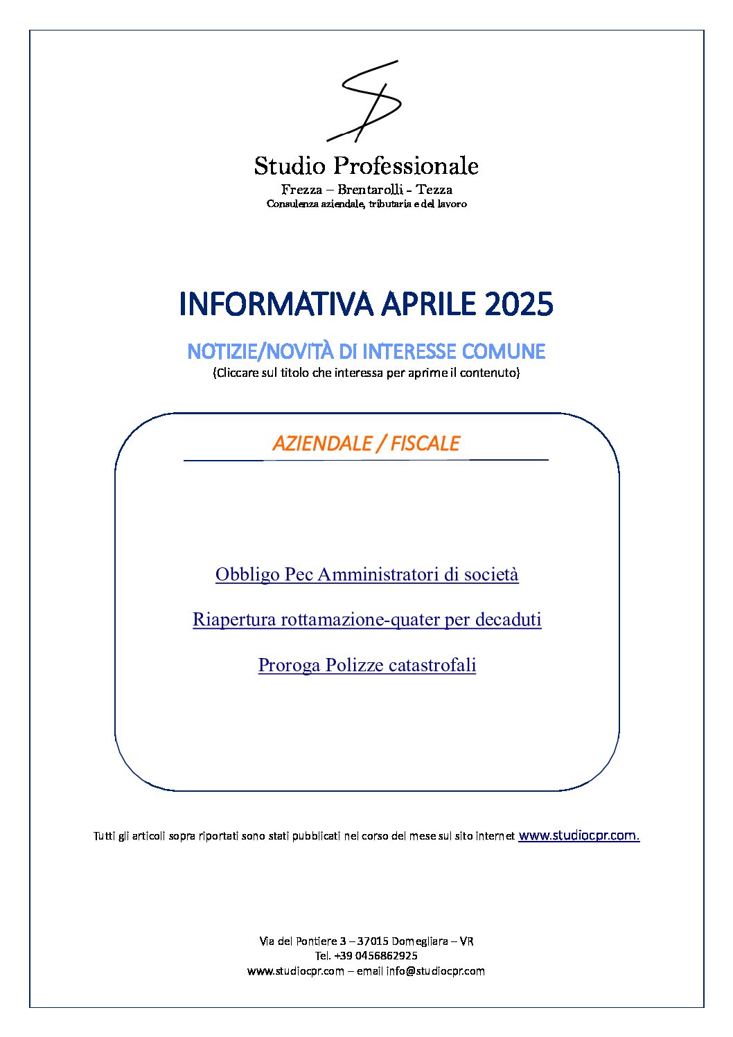 informativa aprile 2025
